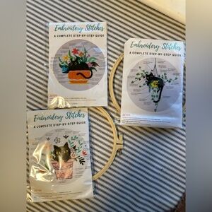 NEW Nuberlic Cute Cat Embroidery Set of 3